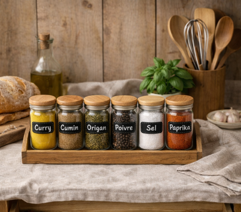 Mes pots en verre à épices