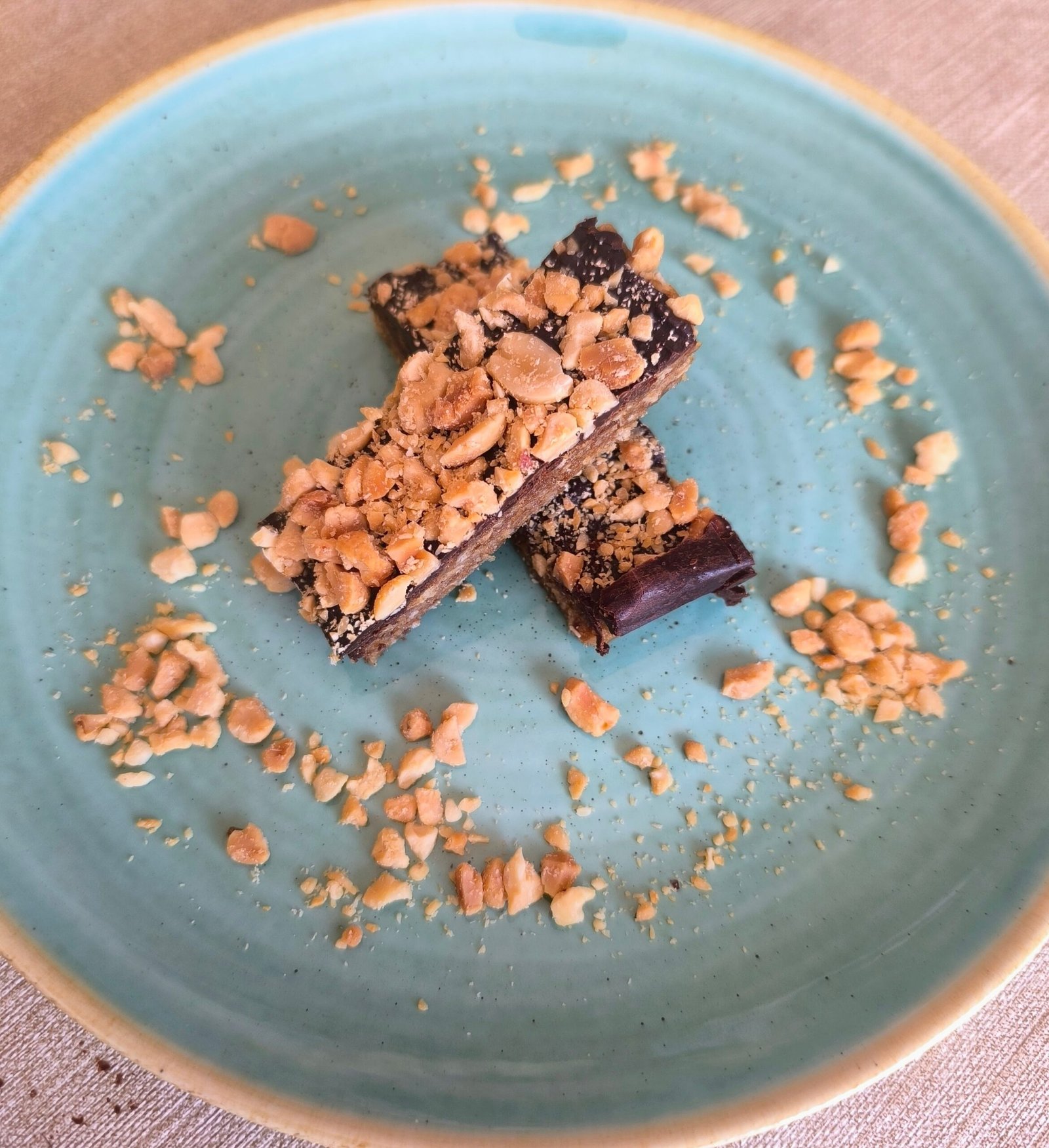 Présentation barre healthy chocolat et cacahuète