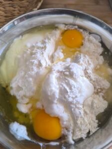 Melange ingredients muffins healthy