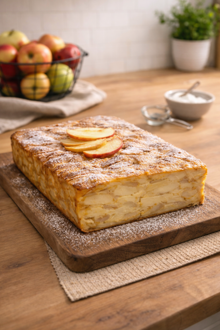 Gâteau invisible aux pommes facile et ultra fondant