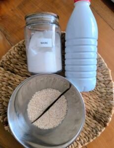 Mes ingrédients pour le riz au lait